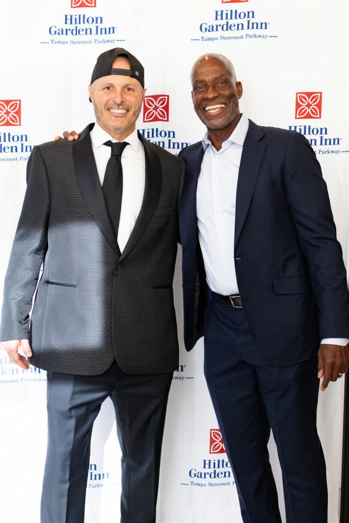 Stephen Garcia with a guest at the gala